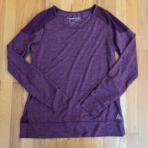 Reebok Women's Heathered Plum Long Sleeve Tee